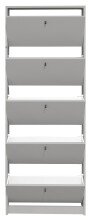 Schuhkipper >Flap< in kreidegrau matt lack, Holzwerkstoff - 60x168x16cm (BxHxT)