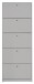 Schuhkipper >Flap< in kreidegrau matt lack, Holzwerkstoff - 60x168x16cm (BxHxT)