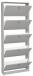 Schuhkipper >Flap< in kreidegrau matt lack, Holzwerkstoff - 60x168x16cm (BxHxT)