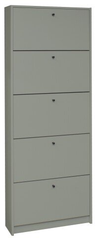 Schuhkipper >Flap< in pine green matt lack, Holzwerkstoff - 60x168x16cm (BxHxT)