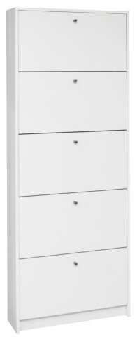 Schuhkipper >Flap< in weiß matt lack, Holzwerkstoff - 60x168x16cm (BxHxT)