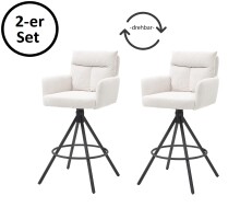 Barhocker >Solveig< (2er-Set) in hell beige/schwarz...