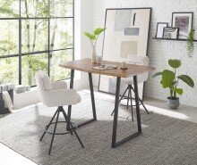 Barhocker >Solveig< (2er-Set) in hell beige/schwarz - 54x103,5x58 (BxHxT)