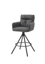 Barhocker >Solveig< (2er-Set) in grau/schwarz - 54x103,5x60 (BxHxT)