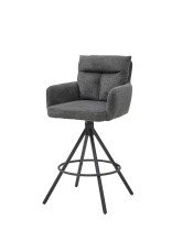 Barhocker >Solveig< (2er-Set) in grau/schwarz -...