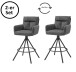 Barhocker >Solveig< (2er-Set) in grau/schwarz - 54x103,5x60 (BxHxT)