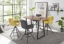 Barhocker >Solveig< (2er-Set) in gelb/schwarz - 54x103,5x60 (BxHxT)