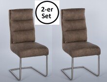 Freischwinger >Rena< (2er-Set) in taupe - 45x100x61...