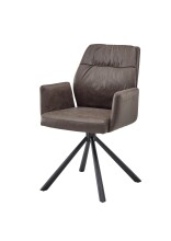 Armlehnstuhl >Mara< (2er-Set) in braun/schwarz - 57x91x62 (BxHxT)
