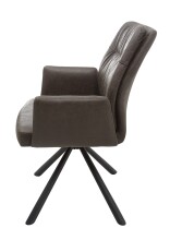 Armlehnstuhl >Mara< (2er-Set) in braun/schwarz - 57x91x62 (BxHxT)