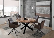 Armlehnstuhl >Mara< (2er-Set) in braun/schwarz - 57x91x62 (BxHxT)