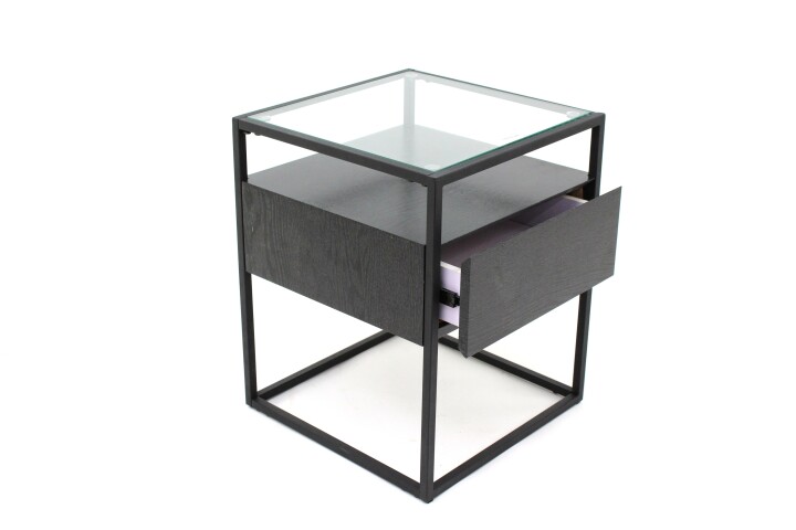 Beistelltisch >1030-05< in Schwarz, Schwarz - 40x50x40cm (BxHxT)