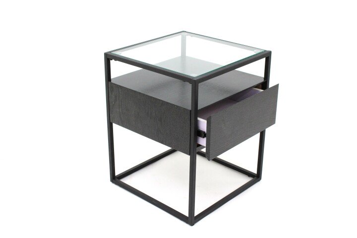 Beistelltisch >1030-05< in Schwarz, Schwarz - 40x50x40cm (BxHxT)