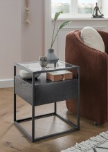 Beistelltisch >1030-05< in Schwarz, Schwarz - 40x50x40cm (BxHxT)