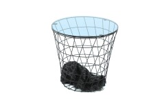 Beistelltisch >1031< in Schwarz, Metall - 42x41cm...