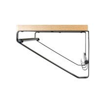 Wandgarderobe >13945< in eiche-schwarz, MDF, Metall - 70x23x30cm (BxHxT)