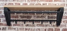 Wandgarderobe >13945< in eiche-schwarz, MDF, Metall - 70x23x30cm (BxHxT)
