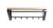 Wandgarderobe >13945< in eiche-schwarz, MDF, Metall - 70x23x30cm (BxHxT)