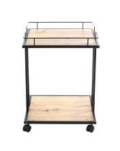 Beistelltisch >14905< in schwarz-eiche, MDF, Melamin, Metall - 45x60x45 (BxHxT)