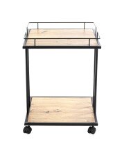 Beistelltisch >14905< in schwarz-eiche, MDF, Melamin, Metall - 45x60x45 (BxHxT)