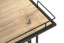 Beistelltisch >14905< in schwarz-eiche, MDF, Melamin, Metall - 45x60x45 (BxHxT)