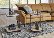 Beistelltisch >14905< in schwarz-eiche, MDF, Melamin, Metall - 45x60x45 (BxHxT)