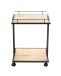 Beistelltisch >14905< in schwarz-eiche, MDF, Melamin, Metall - 45x60x45 (BxHxT)