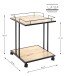 Beistelltisch >14905< in schwarz-eiche, MDF, Melamin, Metall - 45x60x45 (BxHxT)