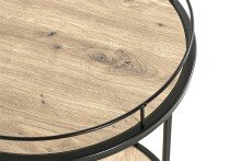 Beistelltisch >14906< in schwarz-eiche, MDF, Melamin, Metall - 60cm (H)