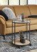 Beistelltisch >14906< in schwarz-eiche, MDF, Melamin, Metall - 60cm (H)