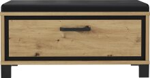 Sitzbank >Travis< in Artisan Eiche / schwarz Eiche - 89,4x44,7x41,5 (BxHxT)