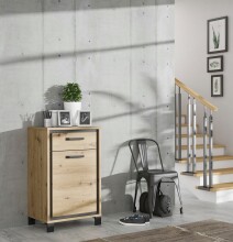 Schuhkommode >Travis< in Artisan Eiche / Schwarz Eiche - 54,4x91,2x41,5 (BxHxT)