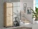 Garderobenschrank >Travis< in Artisan Eiche / schwarz Eiche, Holzwerkstoff