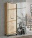 Garderobenschrank >Travis< in Artisan Eiche / schwarz Eiche, Holzwerkstoff