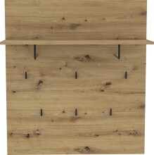Garderobenpaneel >Travis< in Artisan Eiche, Holzwerkstoff - 90x100x30cm (BxHxT)