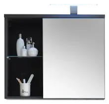 Badezimmerspiegelschrank >Grey< in Glas Grau -...
