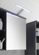 Badezimmerspiegelschrank >Grey< in Glas Grau - 69x60x25 (BxHxT)