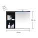 Badezimmerspiegelschrank >Grey< in Glas Grau - 69x60x25 (BxHxT)