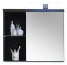 Badezimmerspiegelschrank >Grey< in Glas Grau - 69x60x25 (BxHxT)