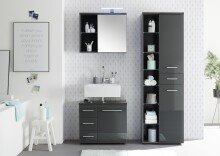 Badezimmer-Set >Grey< in Glas Grau aus...
