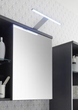 Badezimmer-Set >Grey< in Glas Grau aus Holzwerkstoff E1 - 129x192x32cm (BxHxT)