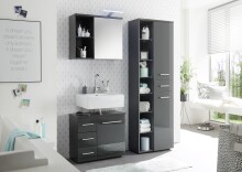 Badezimmer-Set >Grey< in Glas Grau aus...