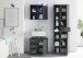 Badezimmer-Set >Grey< in Glas Grau aus Holzwerkstoff E1 - 129x192x32cm (BxHxT)