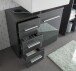 Badezimmer-Set >Grey< in Glas Grau aus Holzwerkstoff E1 - 129x192x32cm (BxHxT)