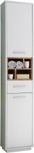 Hochschrank >Milano< in Weiß, Absetzungen: Wildeiche - 38x190x30 (BxHxT)