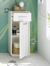 Badkommode >Milano< in weiss aus Holzwerkstoff E1 - 38x92x30cm (BxHxT)