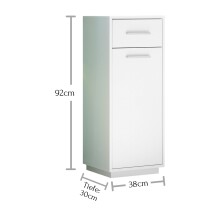 Badkommode >Milano< in weiss aus Holzwerkstoff E1 - 38x92x30cm (BxHxT)