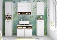 Badkommode >Milano< in weiss aus Holzwerkstoff E1 - 38x92x30cm (BxHxT)