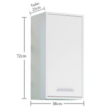 Hängeschrank >Milano< in weiss aus Holzwerkstoff E1 - 38x72x23 (BxHxT)