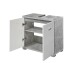 Waschbeckenunterschrank >Peter< in Weiß Hochglanz aus MDF - 60x57x31cm (BxHxT)